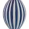 5.75" Blue and White Striped Finial Glass Christmas Ornament
